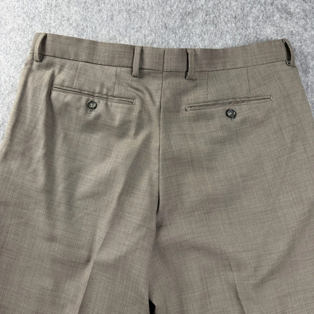 Banana Republic Dress Pants 38x33 Classic Fit Textured Wool Blend Brown Textured
